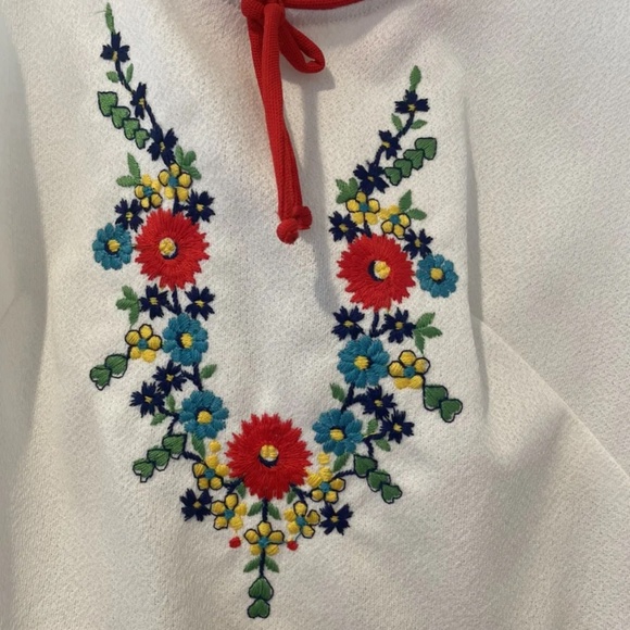 Vintage Quantum Sportswear Women’s White Tennis Dress Sz 12 Flowers 60s/70s NWT - Picture 2 of 6